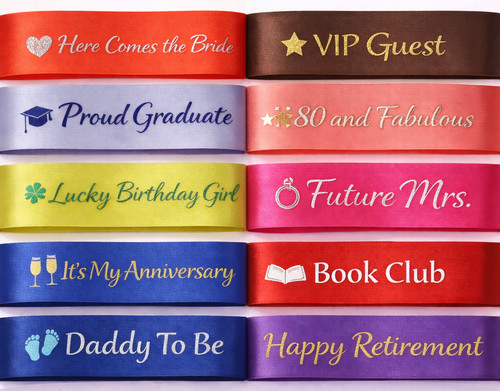 Custom printed party - custom, sash