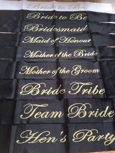 Hen party sashes black - hen, and