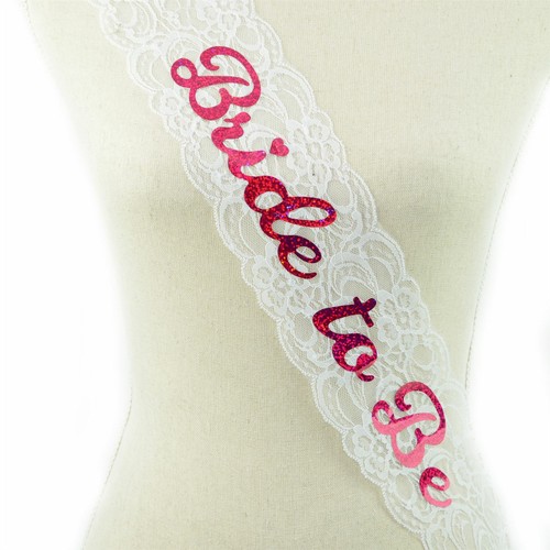 Bride white lace sash - be,