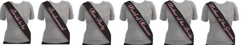 Hen party black sash sashes - black,