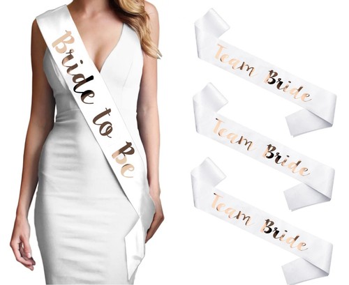 Hen party white satin sash - party,