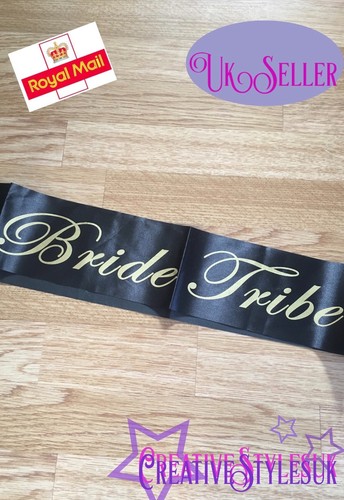 Bride tribe sash black and - bride,