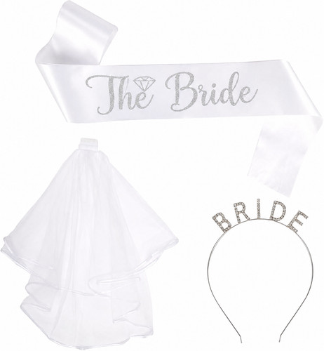 Bride sash veil - sash, set
