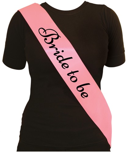Pink bride sash hen - to, be