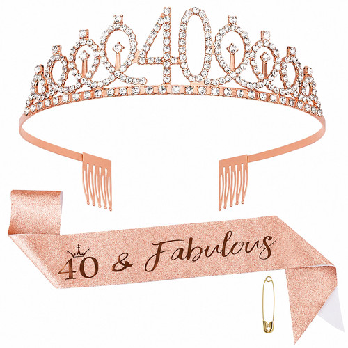 40th birthday sash tiara set - 40th,