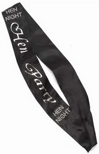 Bridal hen party sash black - bridal,
