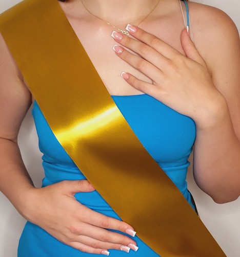 Gold plain blank sashes - plain,