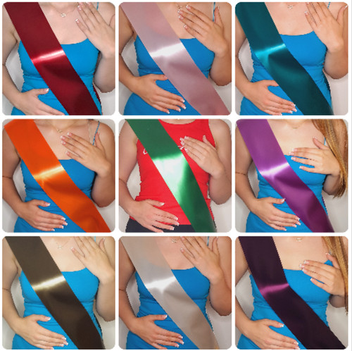 Plain blank satin - blank, sashes