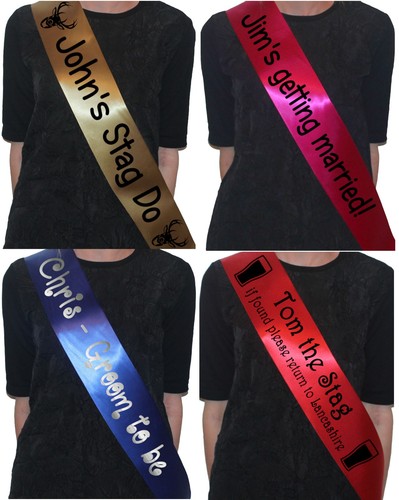 Stag printed satin sash - printed,