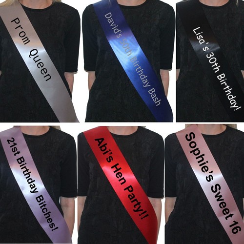 Satin sash personalised - satin,