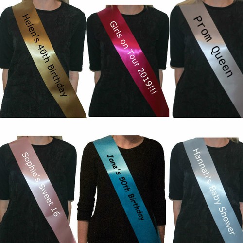 Satin sash personalised - satin,